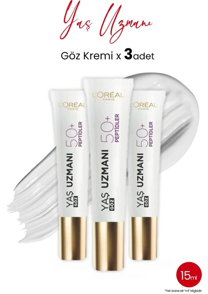 L'Oréal Paris Loreal Paris Yaş Uzmanı Yenileyici Göz Kremi 50+ 15 ml x 3 Adet