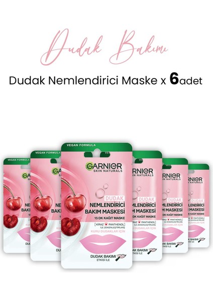 Dudak Nemlendiricisi Kağıt Bakım Maskesi 5 gr x 6 Adet