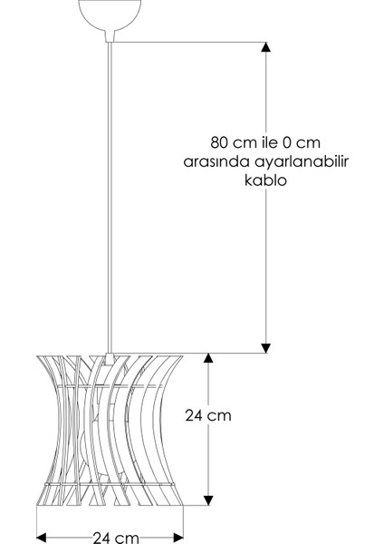 Siyah Ahşap Modern Tasarımlı Avize