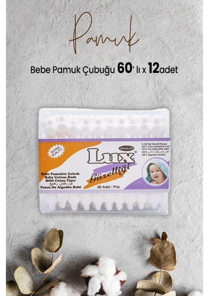 Bebe Pamuk Çubuğu 60' Lı x 12 Adet