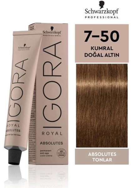 Igora Royal Absolutes Tonlar 7-50 Kumral - Doğal Altın Saç Boyası 60ml