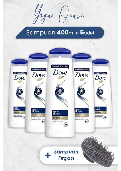 Yoğun Onarıcı Şampuan 400 ml x 5 Adet ve Şampuan Fırçası