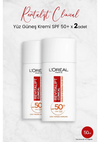 L'Oréal Paris Loreal Paris Revitalift Clinical Spf 50+ Yüz Güneş Kremi 50 ml x 2 Adet