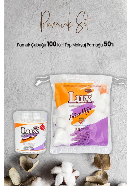 Pamuk Çubuğu 100' Lü ve Top Makyaj Pamuğu 50'li