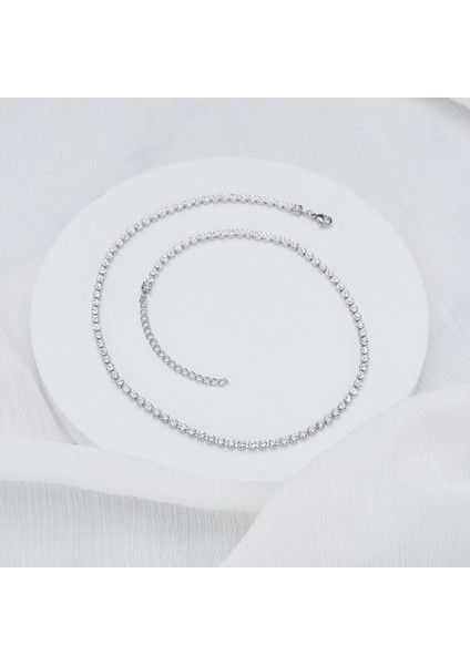 Su Yolu Swarovski Taşlı Kolye Bileklik Set