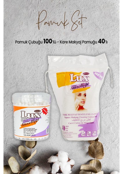 Pamuk Çubuğu 100' Lü ve Disk Kare Makyaj Pamuğu 40' Lı