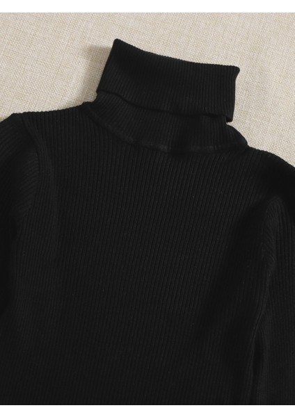 2’li Hazır Paket Siyah - Beyaz Kaşkorse Slimfit Balıkçı Yaka Boğazlı Kazak modelleri