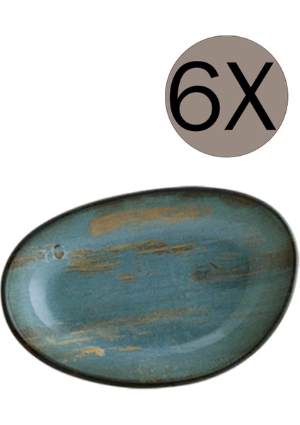Porselen Madera Mint Vago Oval Kayık Tabak 15 x 8,5 cm 6'lı Takım