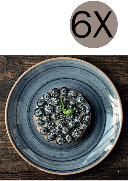 Porselen Dusk Gourmet Düz Tabak 17 cm 6'lı Takım