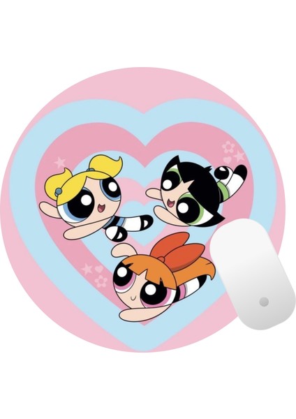 Baskı Bazar Baskıtech Ppg Kızları Baskılı Yuvarlak Mouse Pad