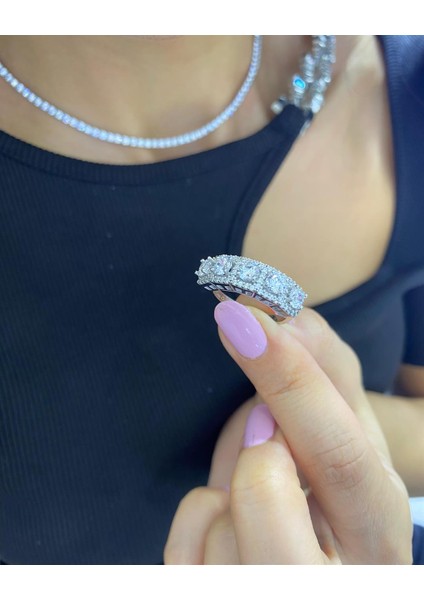 Kadın Gümüş Beş Bagetli Yüzük fiyatları