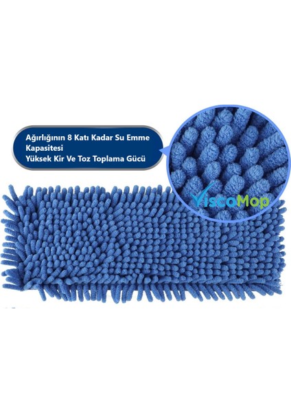 Makarna Mop Süper Emici Toz Toplayıcı Şönil Mop Bezi 40 cm Karışık Renk