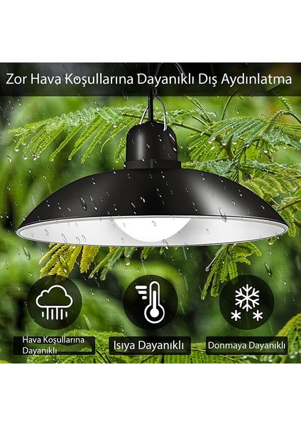 Solar 2 LED Bahçe Aydınlatma Güneş Enerjili Kumandalı LED Sarı Işık