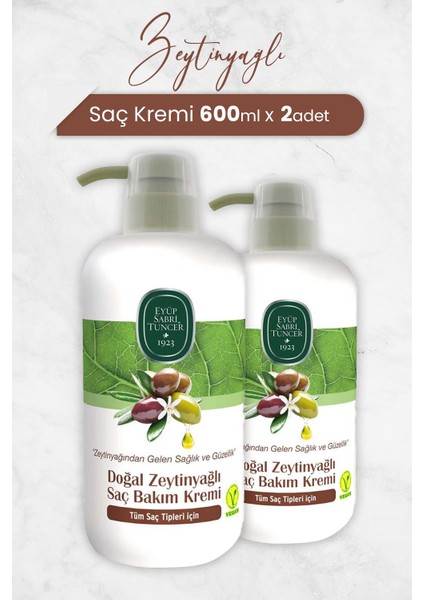 Doğal Zeytinyağlı Saç Kremi 600 Ml X 2 Adet