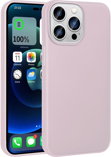 Apple iPhone 15 Pro Max Kılıf Klasik Mat Renkli Yumuşak Premier Silikon Rose Gold