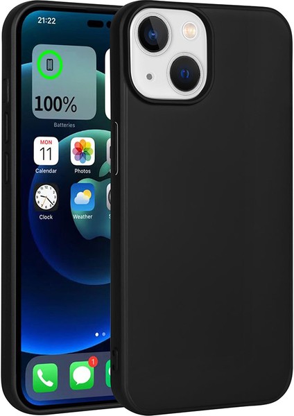 Case 4U Apple iPhone 15 Plus Kılıf Klasik Mat Renkli Yumuşak Premier Silikon Siyah