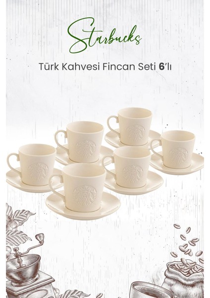 ® Türk Kahvesi Fincan Seti 6'lı