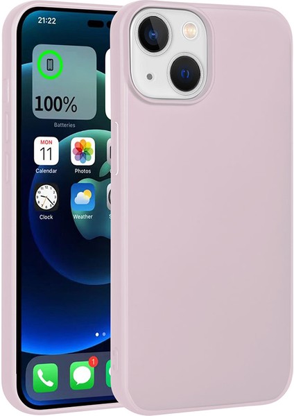 Apple iPhone 15 Plus Kılıf Klasik Mat Renkli Yumuşak Premier Silikon Rose Gold