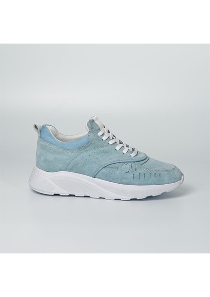 Beta Model Gerçek Deri Erkek Gök Mavi Sneaker - Erkek Günlük Spor Ayakkabı - Erkek Casual Ayakkabı