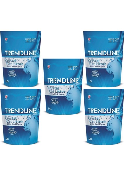 Silika Crystal Cat Litter Kedi Kumu 3,6 Litre x 5 Adet