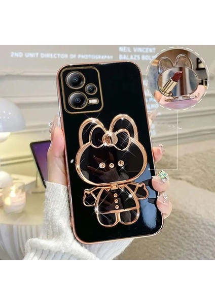 Xiaomi Redmi Note 12 Pro 5g Uyumlu Tavşan Aynalı Stantlı Kılıf