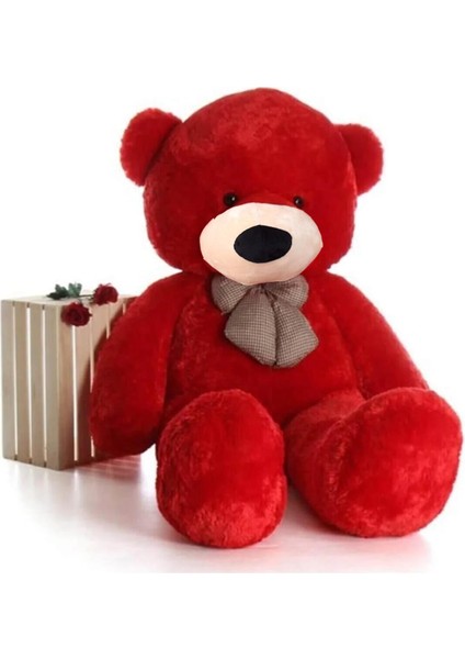 Oyuncak 80 cm Papyonlu Peluş Ayıcık- Ithal Kumaş - Premium Koleksiyon Hediyelik Ayı (% 100 Yerli)