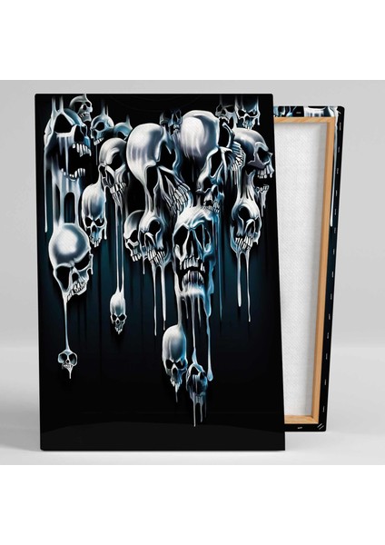 Akışkan Kafalar Rock Metal Music Dikey Kanvas Tablo