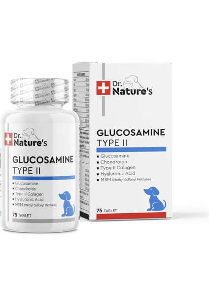 Dr. Natures Köpekler Için Glukosaminetype Iı Collagene (75 Tablet)