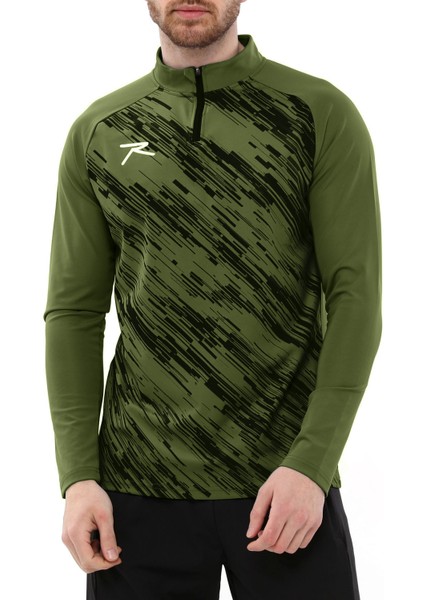 Erkek Yarım Fermuarlı Sweatshirt Dıgnus Haki