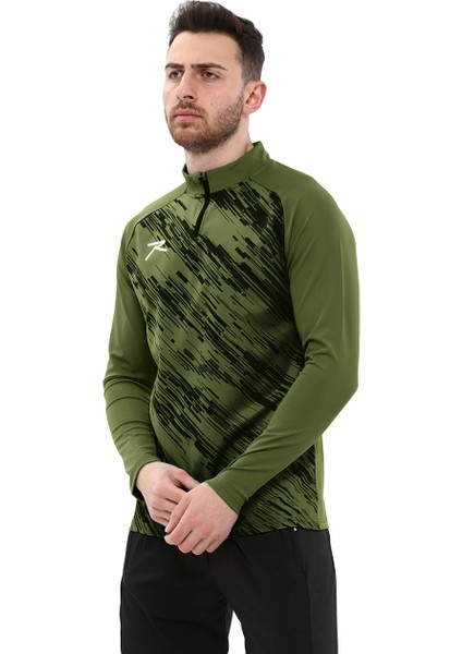 Erkek Yarım Fermuarlı Sweatshirt Dıgnus Haki