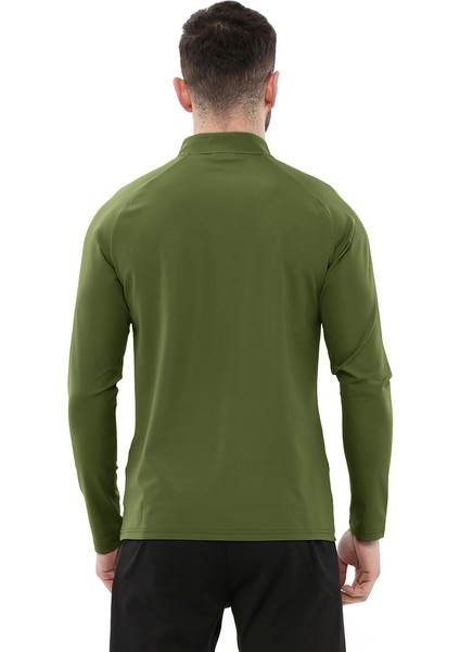 Erkek Yarım Fermuarlı Sweatshirt Dıgnus Haki
