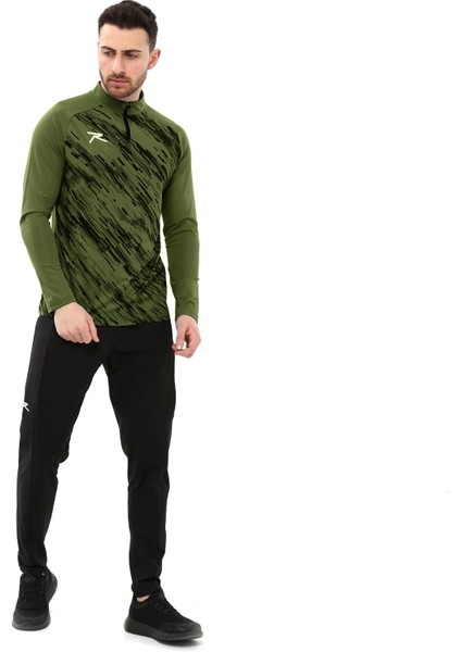 Erkek Yarım Fermuarlı Sweatshirt Dıgnus Haki