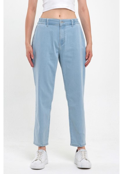 Kadın Norah Sky Blue Beli Lastikli Lyocell Jean Pantolon indirimleri
