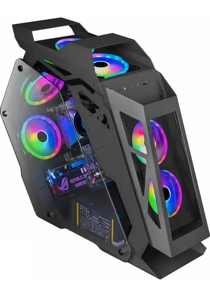 Darth Vader 4 Rgb Fanlı Şeffaf Temperli Cam Robotik Gaming Oyuncu Bilgisayar Kasası