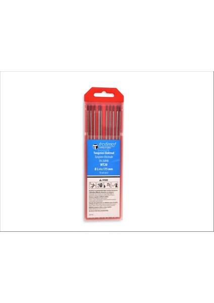 2,4 mm Wt-20 Kırmızı Tungsten Elektrot 175 mm Trafimet 1 adet fiyatıdır