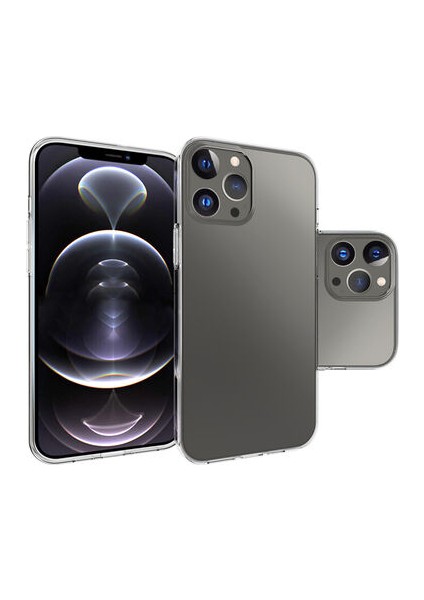 Apple iPhone 15 Pro Max ile Uyumlu Kılıf Şeffaf Esnek Silikon Telefon Kılıfı Kapak Şeffaf