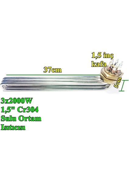 1,5inç Eğik Kafa Bulaşık Makinesi Kazan Rezistansı 6000W - Sern M1211 modelleri