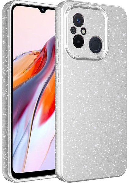 Xiaomi Redmi 12C Kılıf Koton Simli Silikon + Ekran Koruyucu