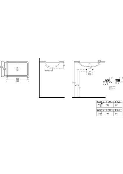 Ideal Standard Strada Tezgah Altı Lavabo 54CM Z251901