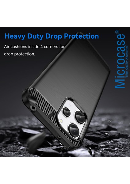 Xiaomi Redmi Note 12R 6.79 Inch Brushed Carbon Fiber Silikon Kılıf - Siyah AL3332 fırsatları