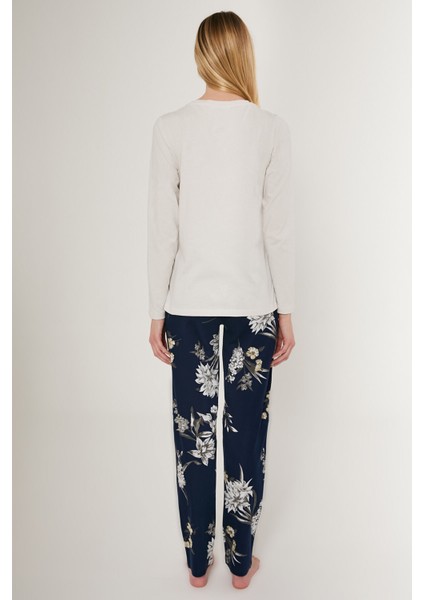 8725 Flowering Kadın Uzun Kol Pijama Takım
