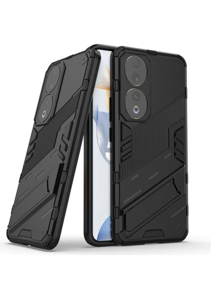 Honor 90 Matrix Serisi Armor Standlı Perfect Koruma Kılıf - Siyah AL3416