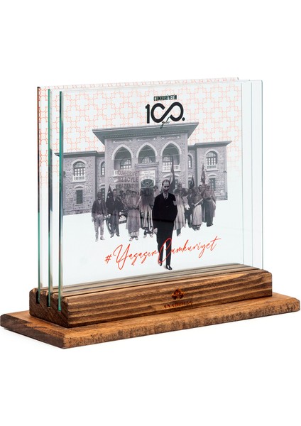 100.YIL Anısına Kırmızı Fonlu 3 Boyutlu Dekoratif Cam Obje fırsatları