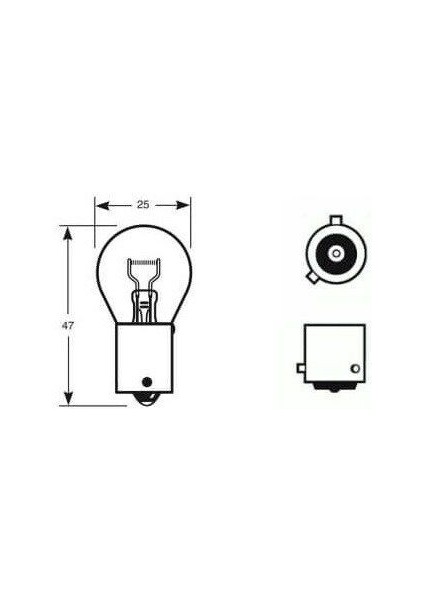 10 Adet 12V 93 P21W Stop Ampulü Tek Duy Yakın Tırnak