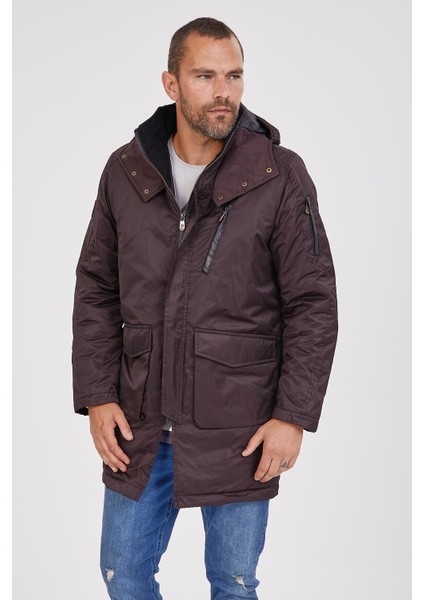 Erkek Kapşonlu Parka K207 Kahverengi fiyatları