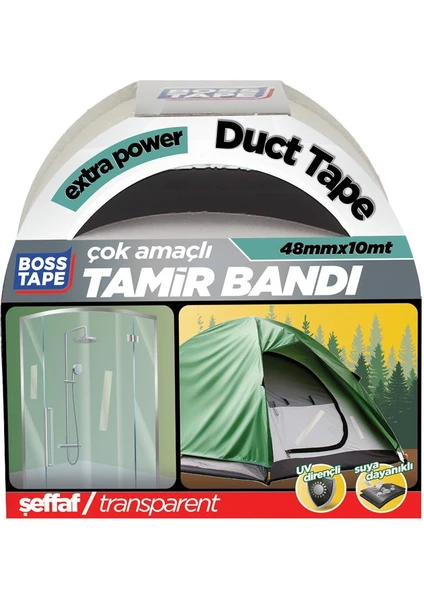 Boss Tape Şeffaf Duct Tape Tamir Bandı EN:48MM BOY:10MT