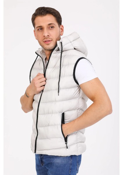 Erkek Taş Jel Dolgulu Fermuarlı Çıkartılabilir Kapüşonlu Şişme Yelek fiyatları