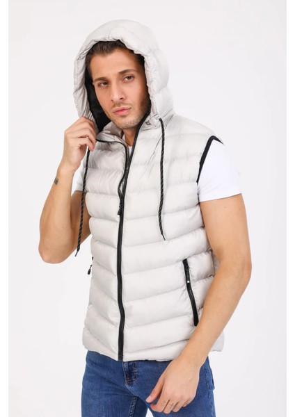 Erkek Taş Jel Dolgulu Fermuarlı Çıkartılabilir Kapüşonlu Şişme Yelek fırsatları