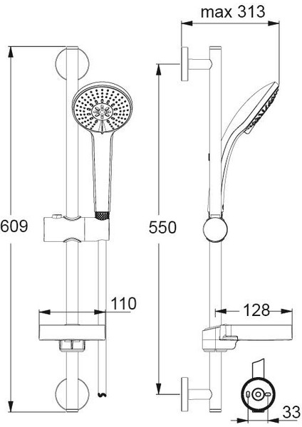 Ideal Standard Idealrain Sürgülü Duş Seti 100 3F.B9415AA