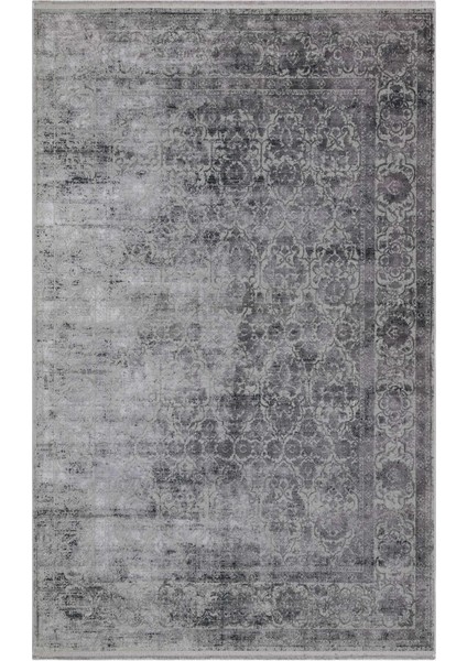 Verona Dyed Vrd 01 Dark Grey Overdyed Yumuşak Ipeksi Dokulu Modern Eskitme Tarz Makine Dokuması Halı